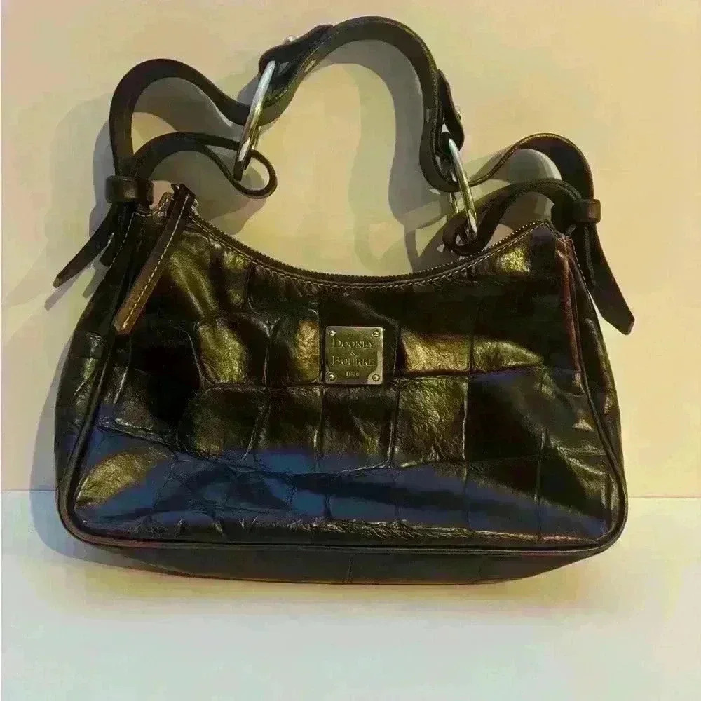 Dooney & Bourke Croc Embossed Leather Shoulder Bag